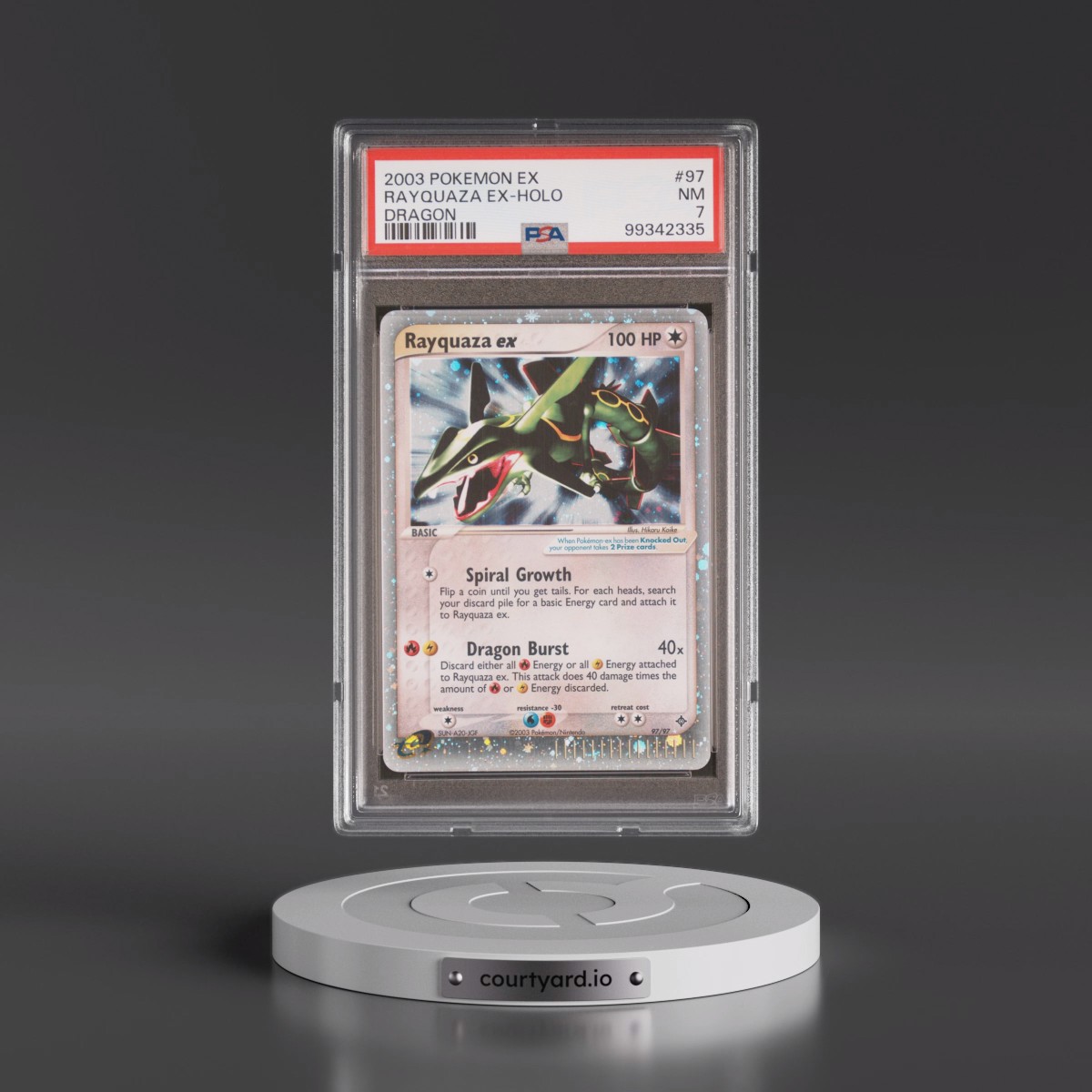 2003 Pokémon EX Dragon #97 Rayquaza EX - Holo Holo (PSA 7 NM)