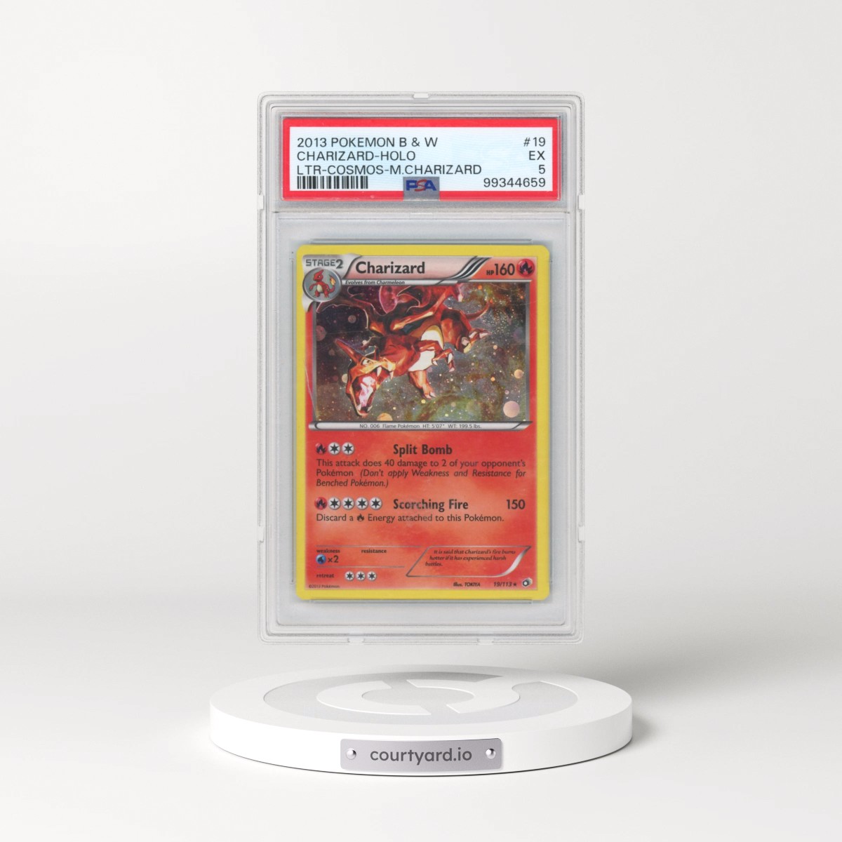 2013 Pokémon Black & White Legendary Treasures #19 Charizard - Holo Cosmos-Mega Charizard (PSA 5 EX)
