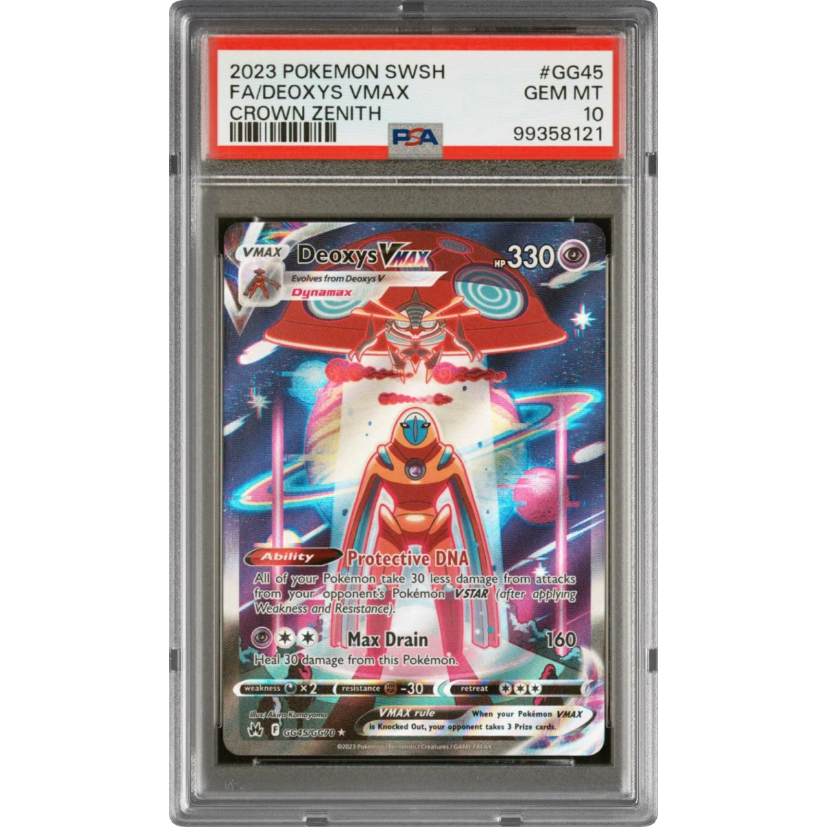 2023 Pokémon Sword and Shield Crown Zenith #GG45 Deoxys Vmax - Full Art (PSA 10 GEM MINT)