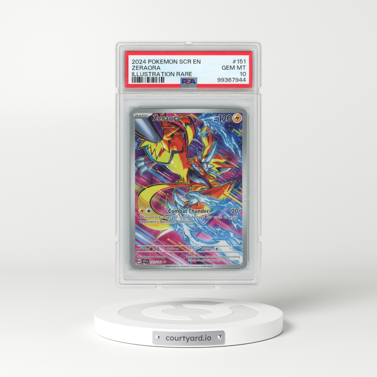 2024 Pokémon Scr EN-Stellar Crown #151 Zeraora - Illustration Rare (PSA 10 GEM MINT)