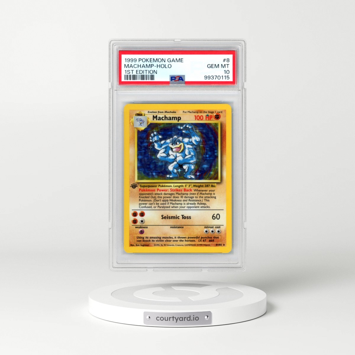 1999 Pokémon Game #8 Machamp - 1st Edition Holo (PSA 10 GEM MINT)