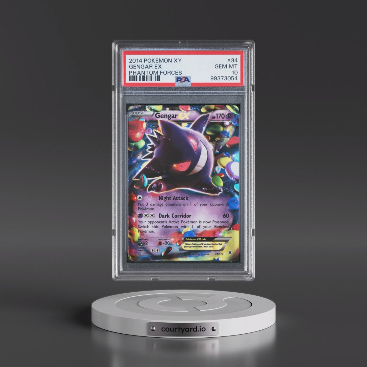 2014 Pokémon XY Phantom Forces #34 Gengar EX - Holo (PSA 10 GEM MINT)
