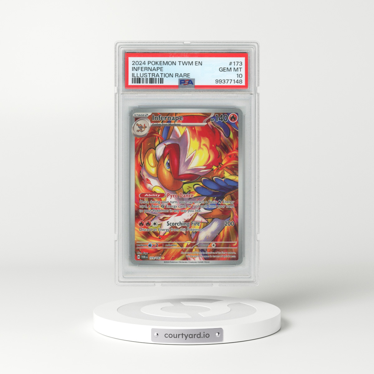 2024 Pokémon Twm EN-Twilight Masquerade #173 Infernape - Illustration Rare (PSA 10 GEM MINT)