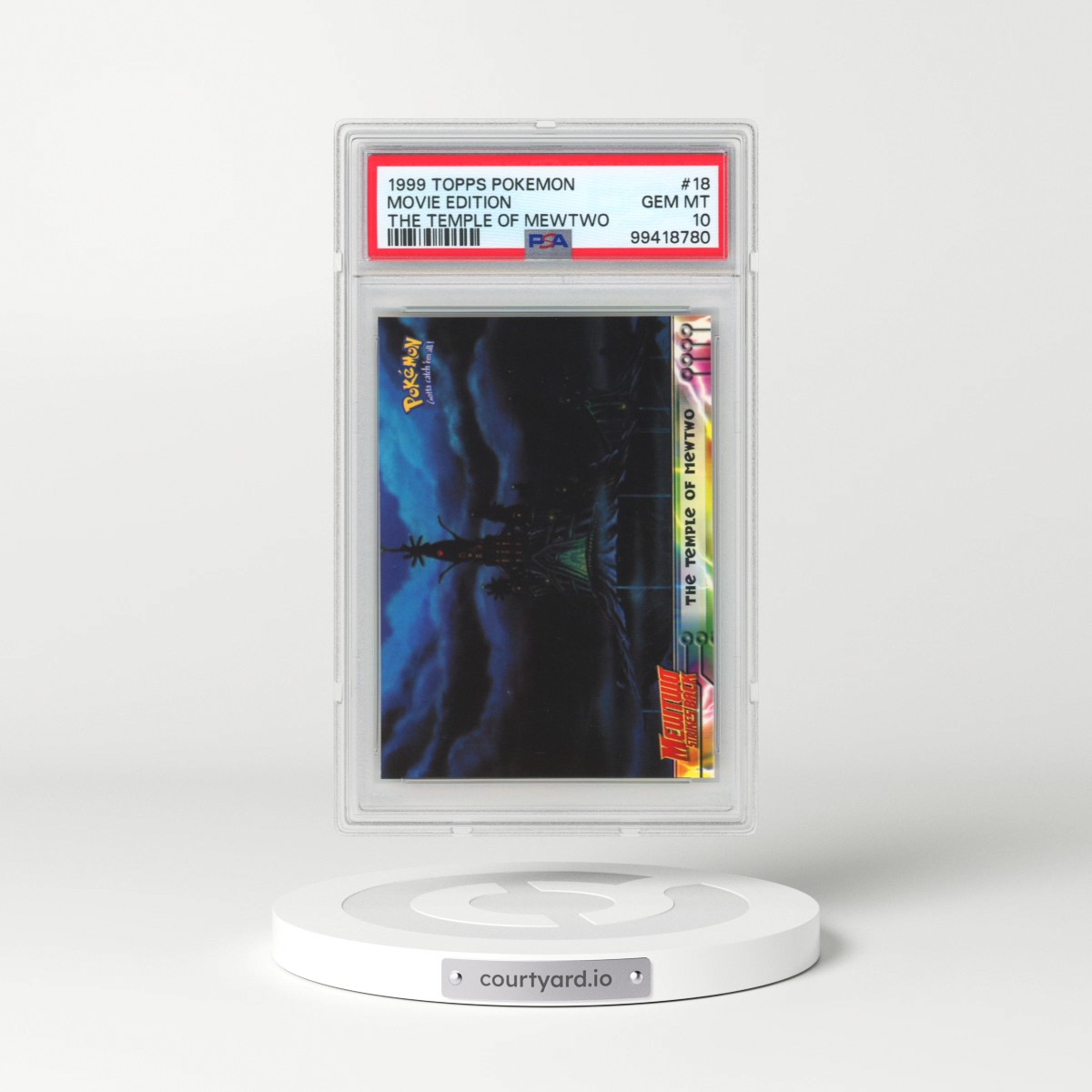 1999 Topps Pokémon the Movie Edt #18 Movie Edition - The Temple of Mewtwo (PSA 10 GEM MINT)
