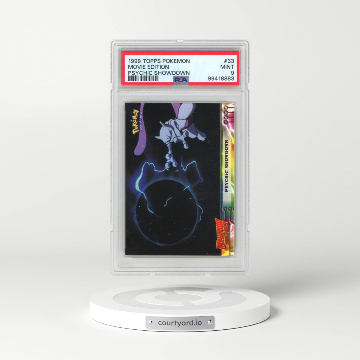 1999 Topps Pokémon the Movie Edt #33 Movie Edition - Psychic Showdown (PSA 9 MINT)