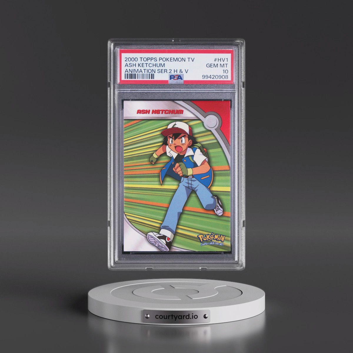 2000 Topps Pokémon TV Animation Series 2 Heroes & Villains #HV1 Ash Ketchum (PSA 10 GEM MINT)