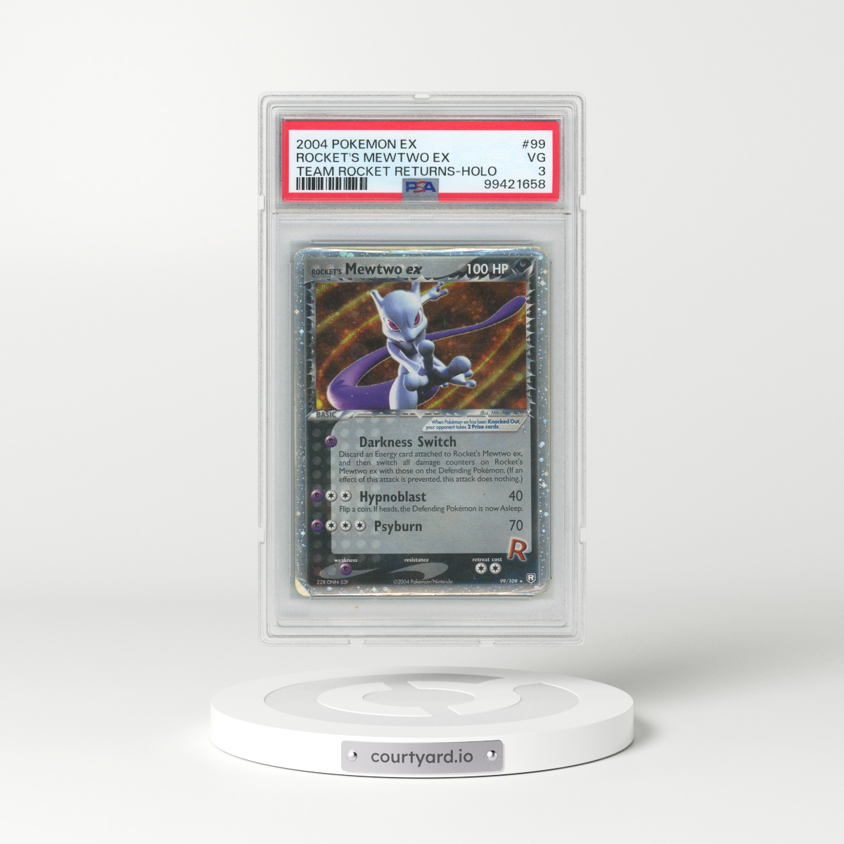 2004 Pokémon EX Team Rocket Returns #99 Rocket's Mewtwo EX - Holo Holo (PSA 3 VG)