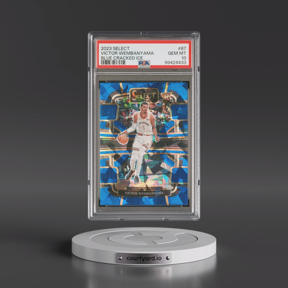 2023 Panini Select #87 Victor Wembanyama - Blue Cracked Ice (PSA 10 GEM MINT)