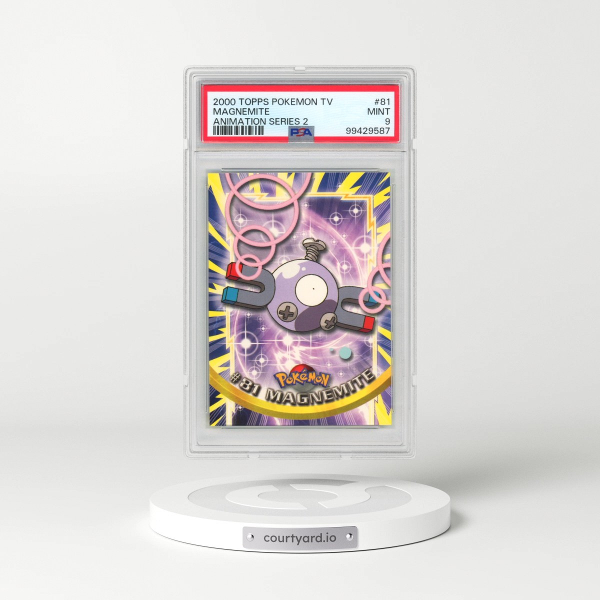 2000 Topps Pokémon TV Animation Series 2 #81 Magnemite (PSA 9 MINT)