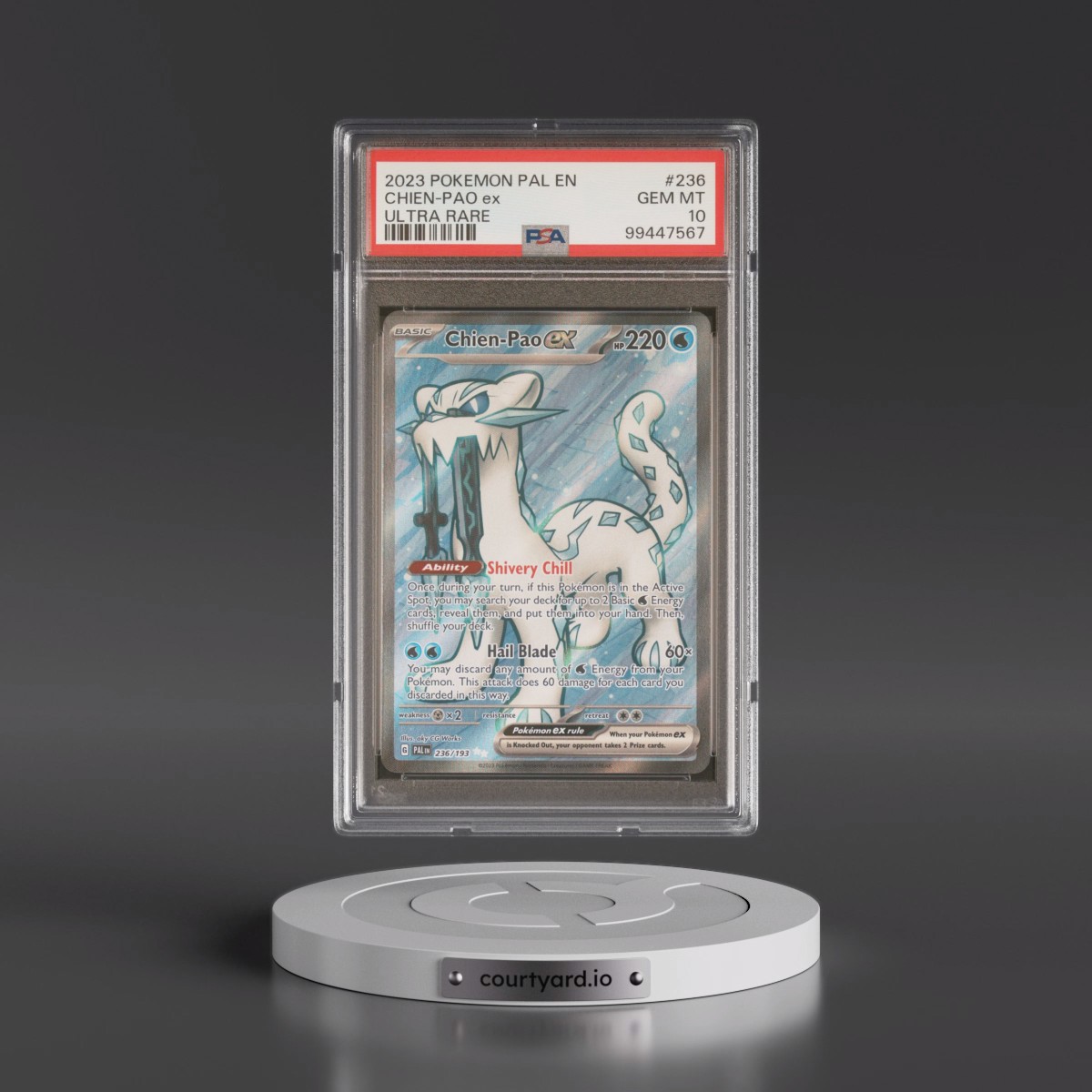 2023 Pokémon Pal EN-Paldea Evolved #236 Chien-Pao EX - Holo Ultra Rare (PSA 10 GEM MINT)