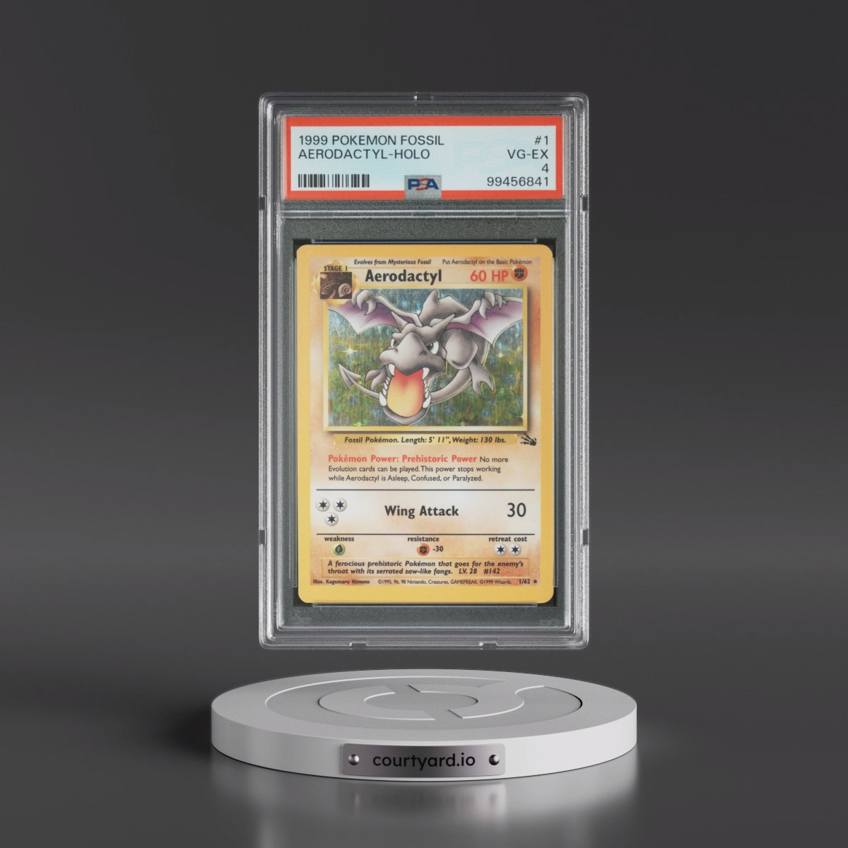 1999 Pokémon Fossil #1 Aerodactyl - Holo (PSA 4 VG-EX)