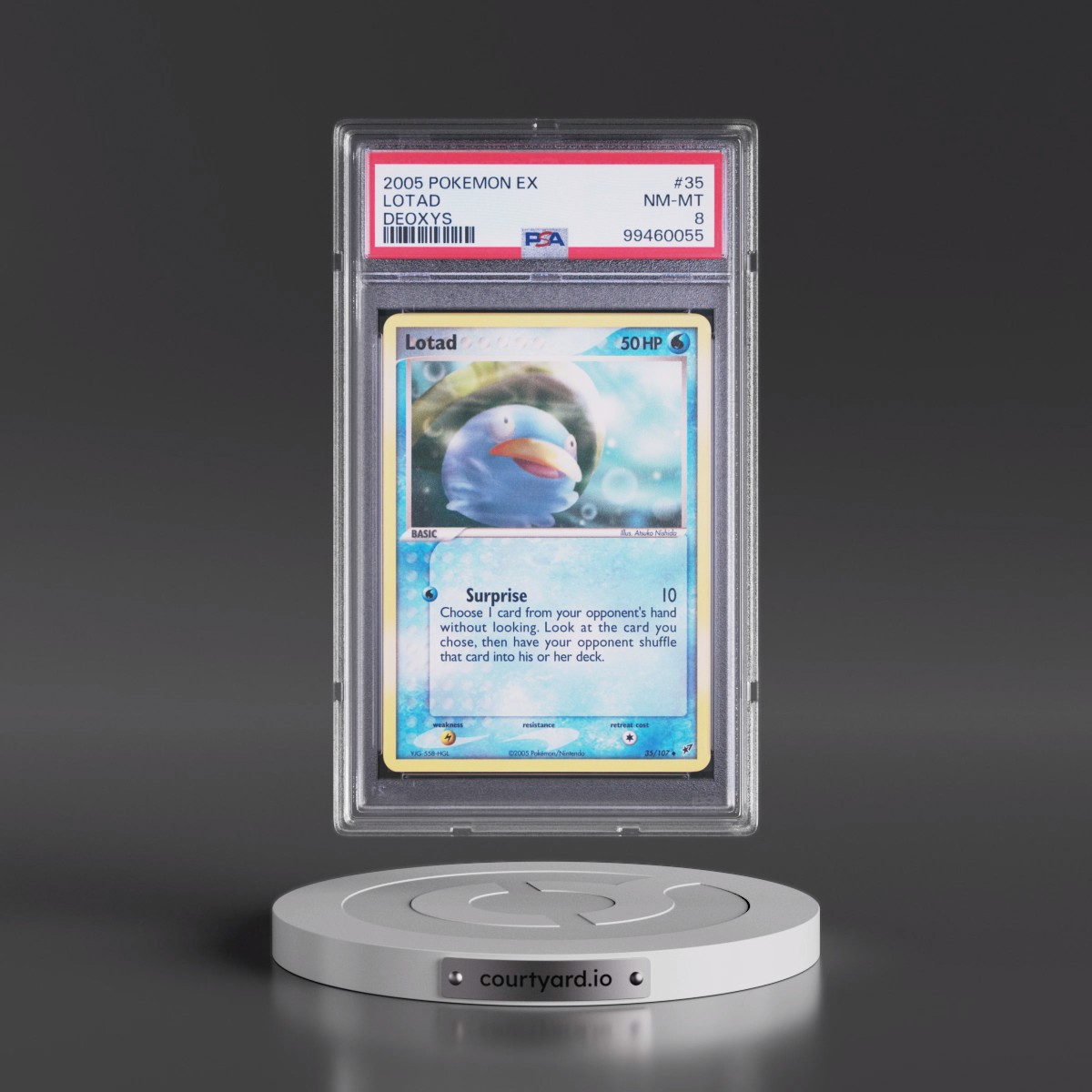 2005 Pokémon EX Deoxys #35 Lotad (PSA 8 NM-MT)