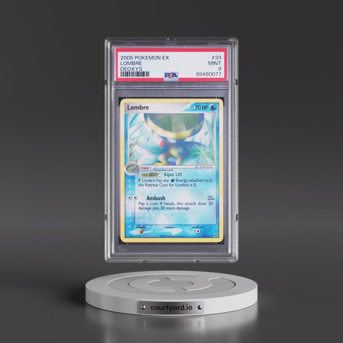 2005 Pokémon EX Deoxys #33 Lombre (PSA 9 MINT)