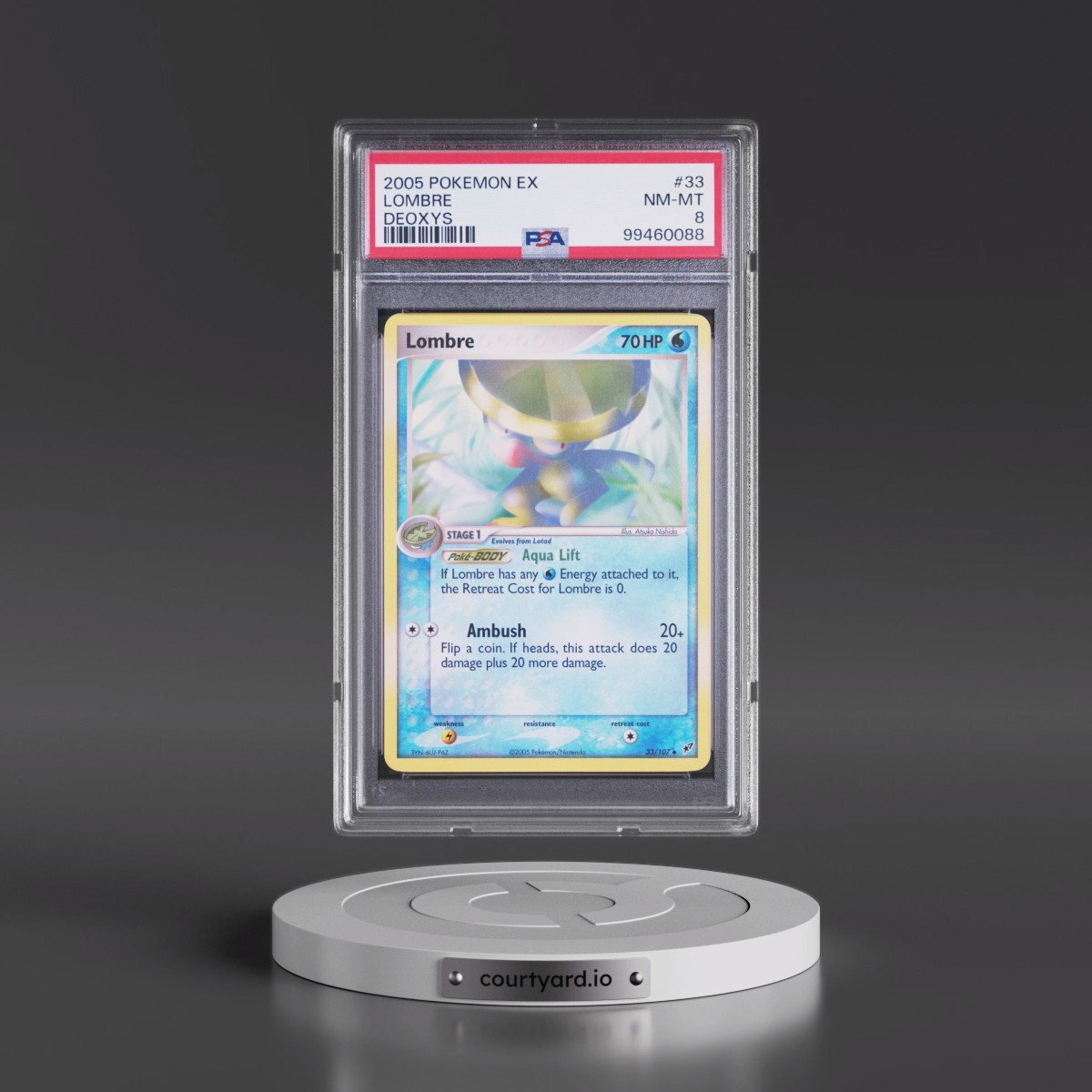 2005 Pokémon EX Deoxys #33 Lombre (PSA 8 NM-MT)