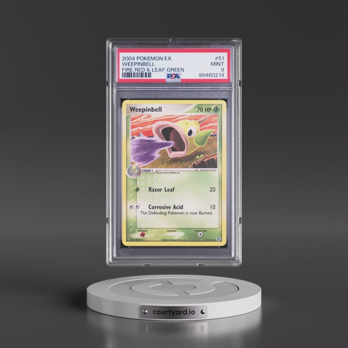2004 Pokémon EX Fire Red & Leaf Green #51 Weepinbell (PSA 9 MINT)