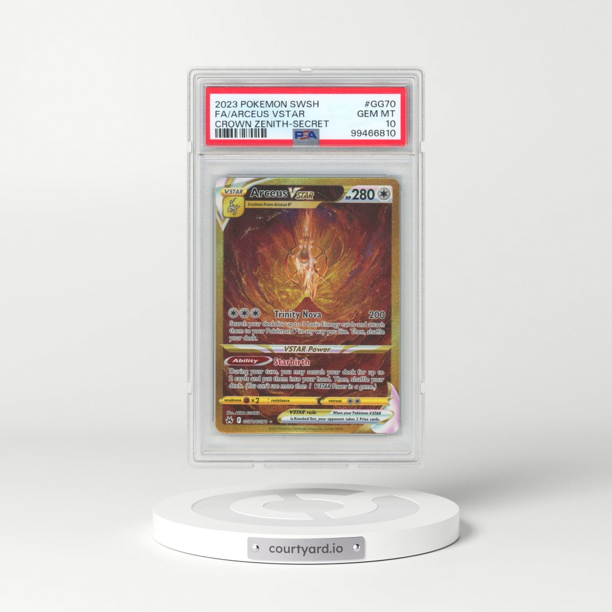 2023 Pokémon Sword and Shield Crown Zenith #GG70 Arceus Vstar - Full Art Secret (PSA 10 GEM MINT)