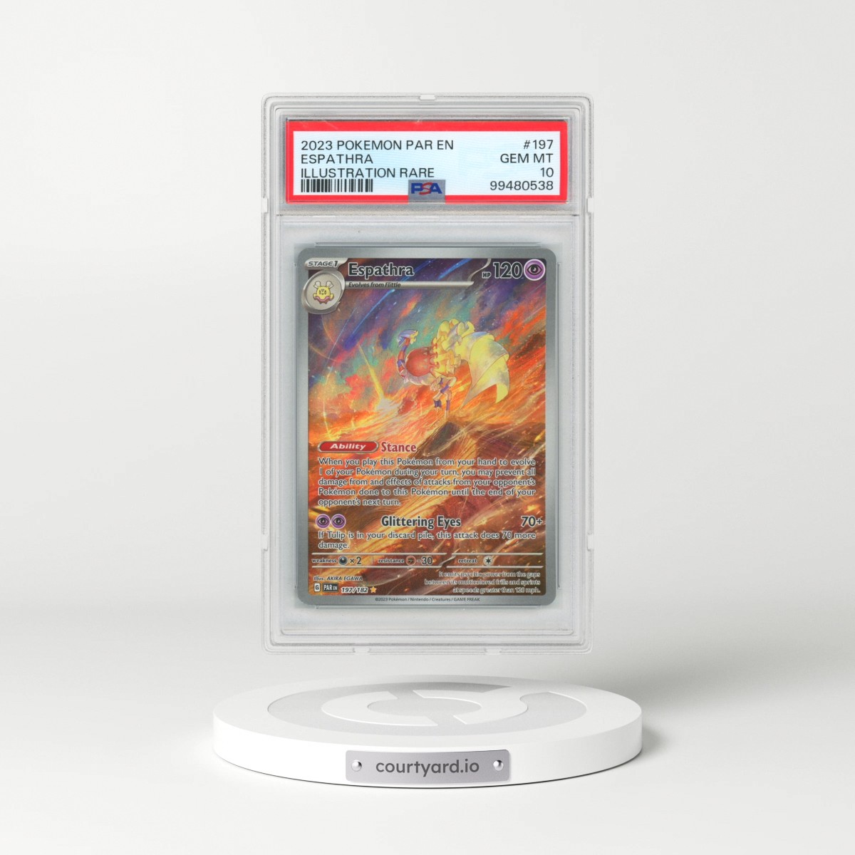 2023 Pokémon Par EN-Paradox Rift #197 Espathra - Illustration Rare (PSA 10 GEM MINT)