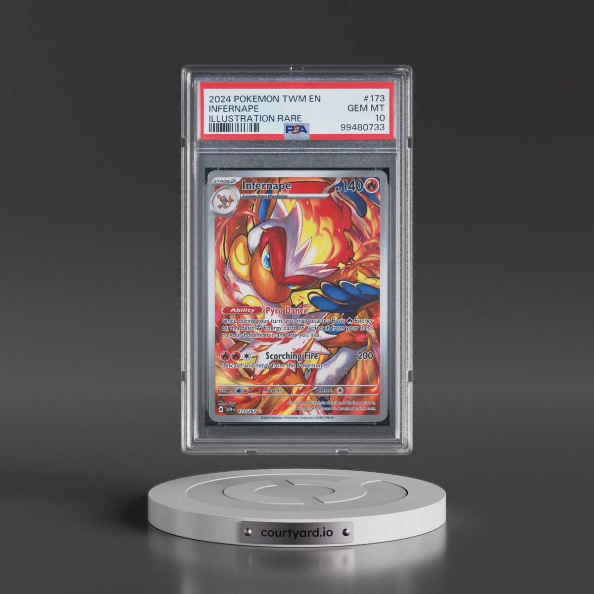 2024 Pokémon Twm EN-Twilight Masquerade #173 Infernape - Illustration Rare (PSA 10 GEM MINT)