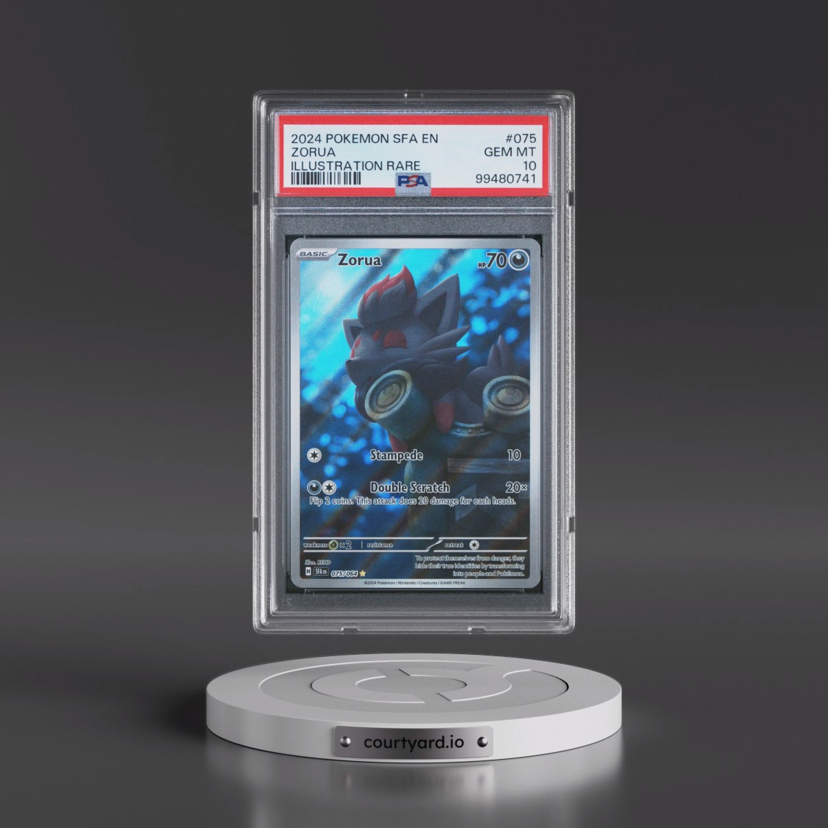 2024 Pokémon Sfa EN-Shrouded Fable #075 Zorua - Illustration Rare (PSA 10 GEM MINT)