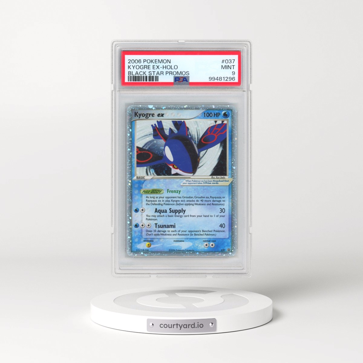 2006 Pokémon Black Star Promos #037 Kyogre EX - Holo Holo (PSA 9 MINT)