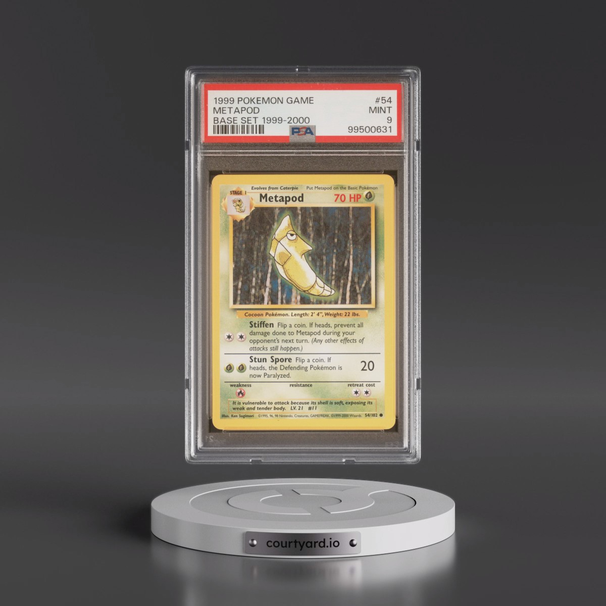 1999 Pokémon Game #54 Metapod - Base Set 1999-2000 (PSA 9 MINT)