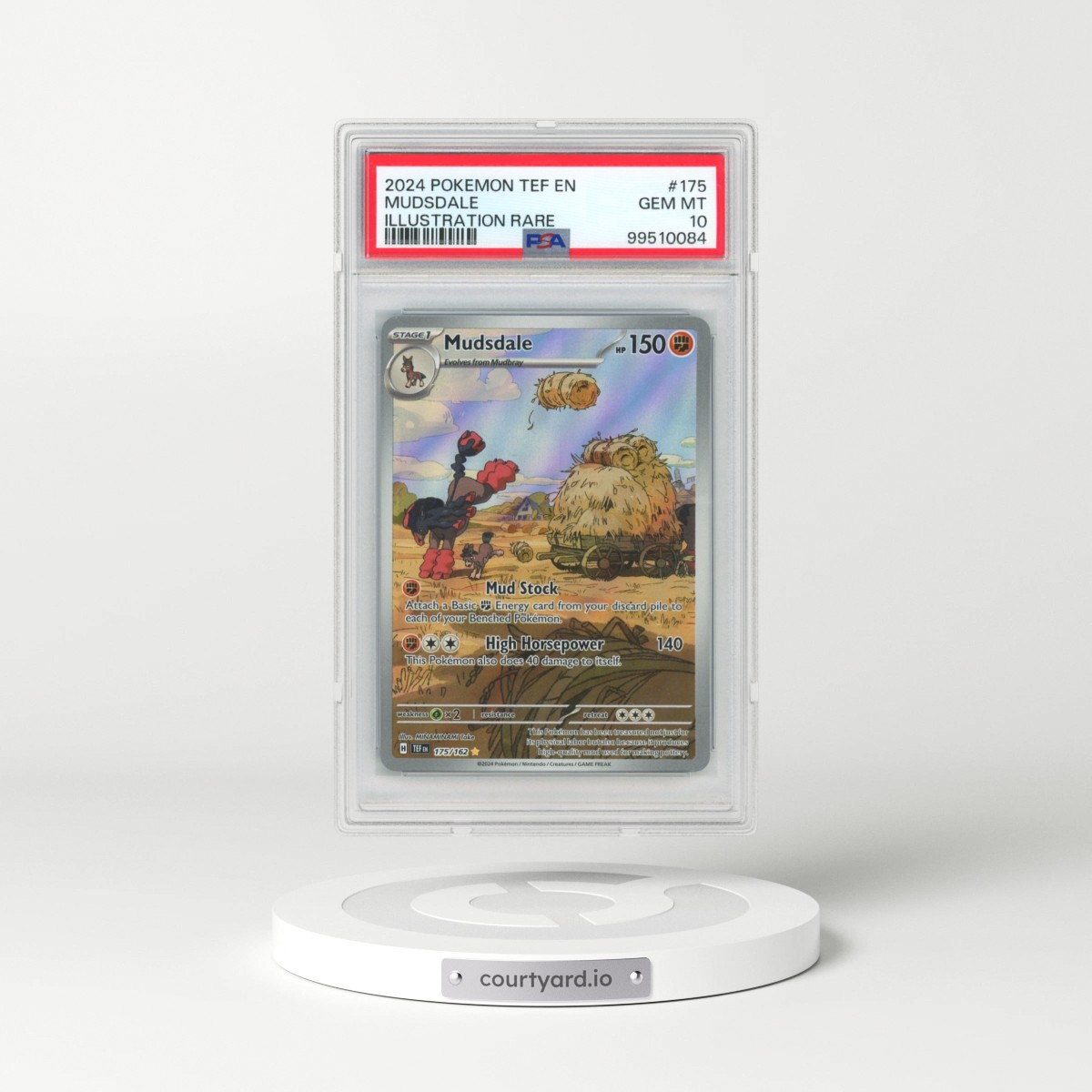 2024 Pokémon Tef EN-Temporal Forces #175 Mudsdale - Illustration Rare (PSA 10 GEM MINT)