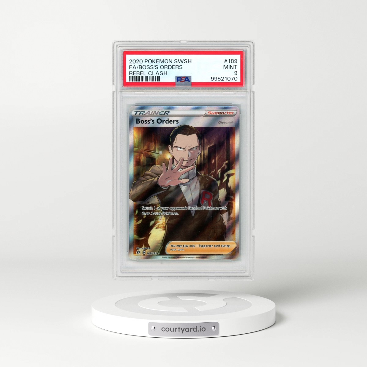 2020 Pokémon Sword & Shield Rebel Clash #189 Boss's Orders - Full Art (PSA 9 MINT)