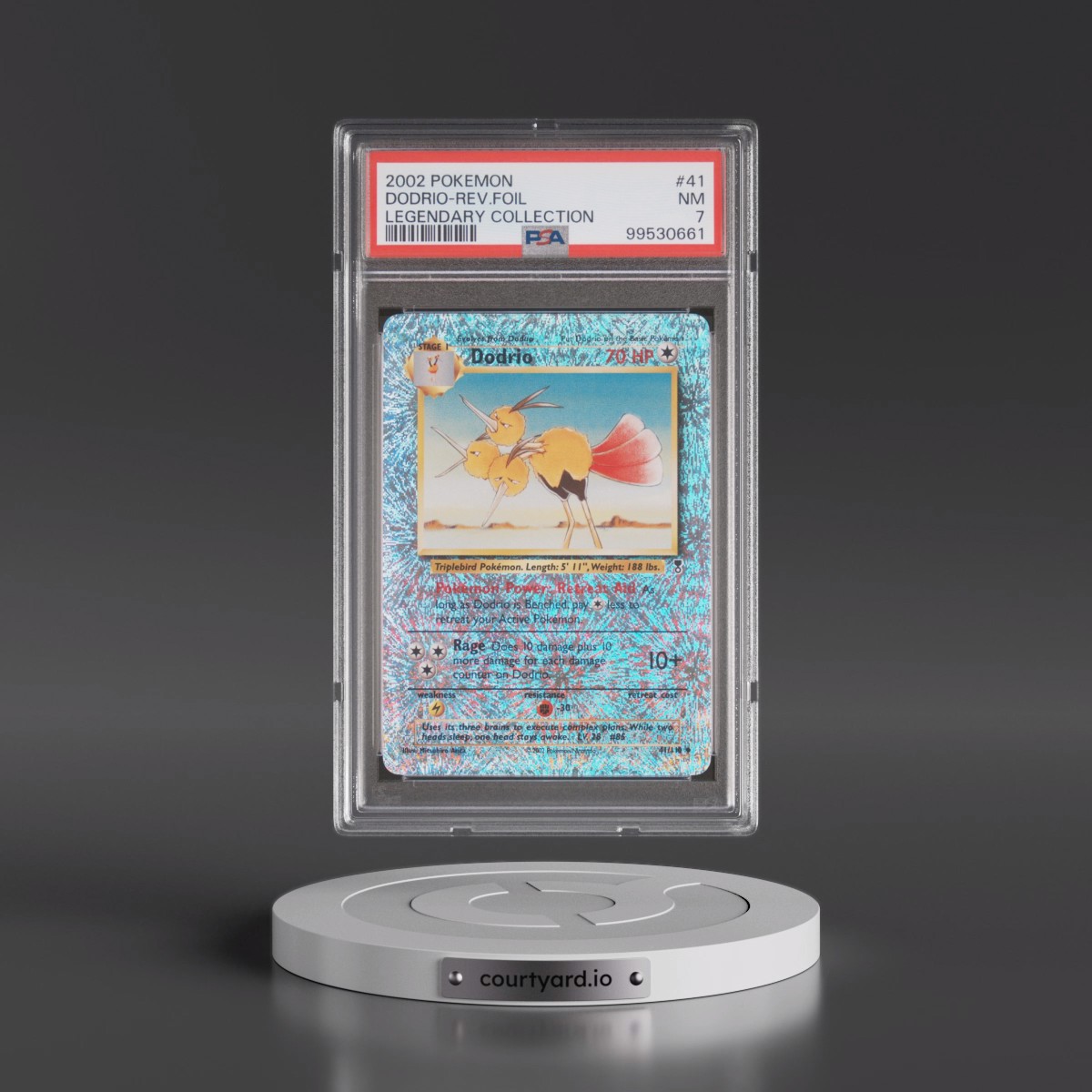 2002 Pokémon Legendary Collection #41 Dodrio - Reverse Foil (PSA 7 NM)