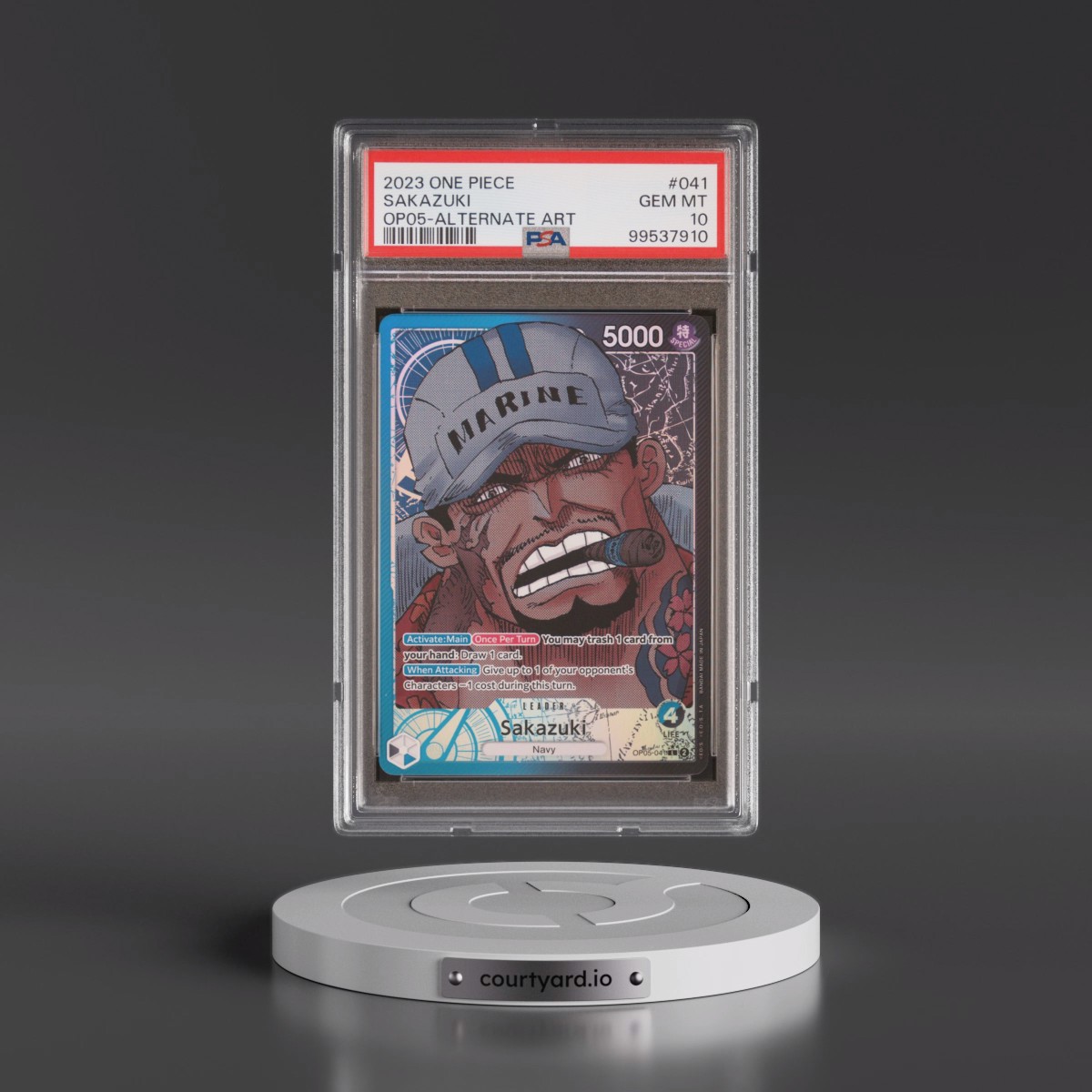 2023 One Piece OP05-Awakening of the New Era #041 Sakazuki - Alternate Art (PSA 10 GEM MINT)