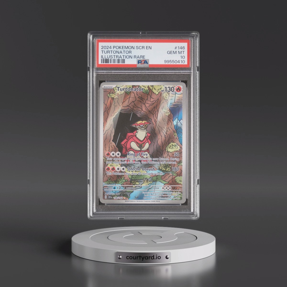 2024 Pokémon Scr EN-Stellar Crown #146 Turtonator - Illustration Rare (PSA 10 GEM MINT)