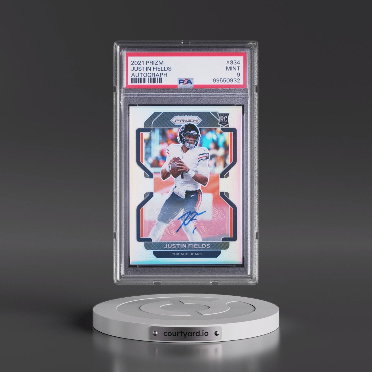 2021 Panini Prizm #334 Justin Fields - Autograph (PSA 9 MINT)