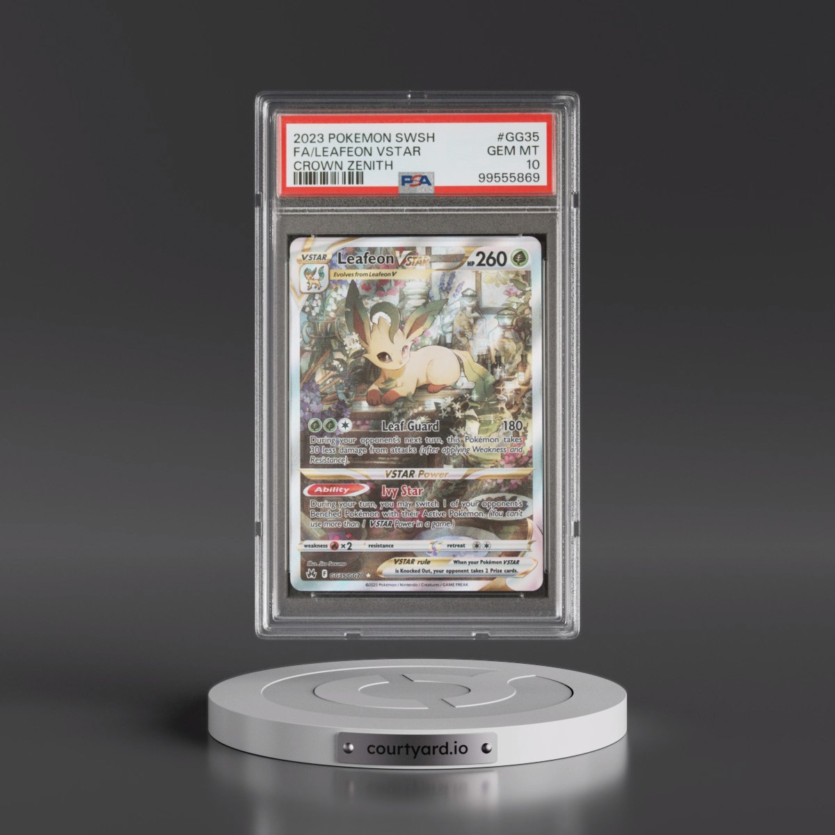 2023 Pokémon Sword and Shield Crown Zenith #GG35 Leafeon Vstar - Full Art (PSA 10 GEM MINT)