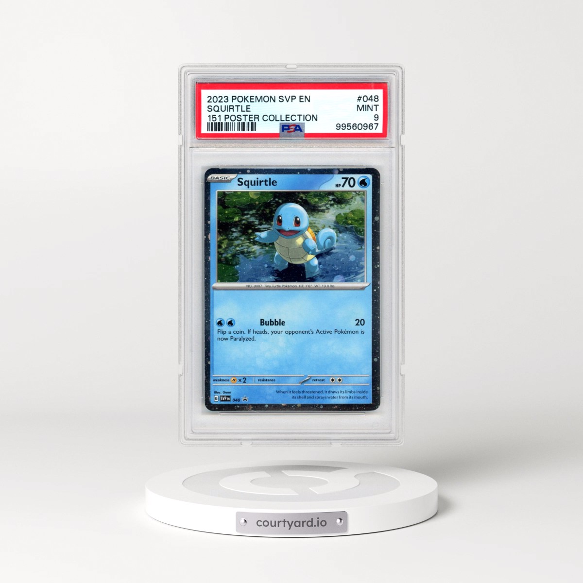 2023 Pokémon Svp EN-SV Black Star Promo #048 Squirtle - 151 Poster Collection (PSA 9 MINT)