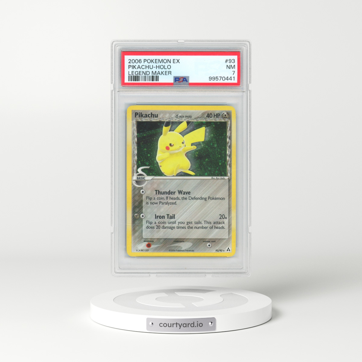 2006 Pokémon EX Legend Maker #93 Pikachu - Holo (PSA 7 NM)