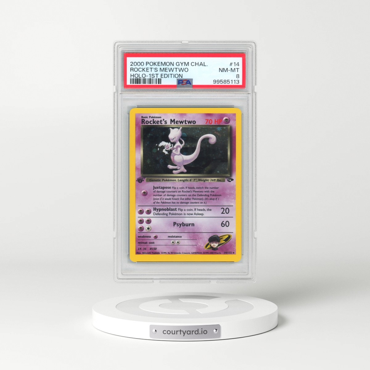 2000 Pokémon Gym Challenge #14 Rocket's Mewtwo - 1st Edition Holo (PSA 8 NM-MT)