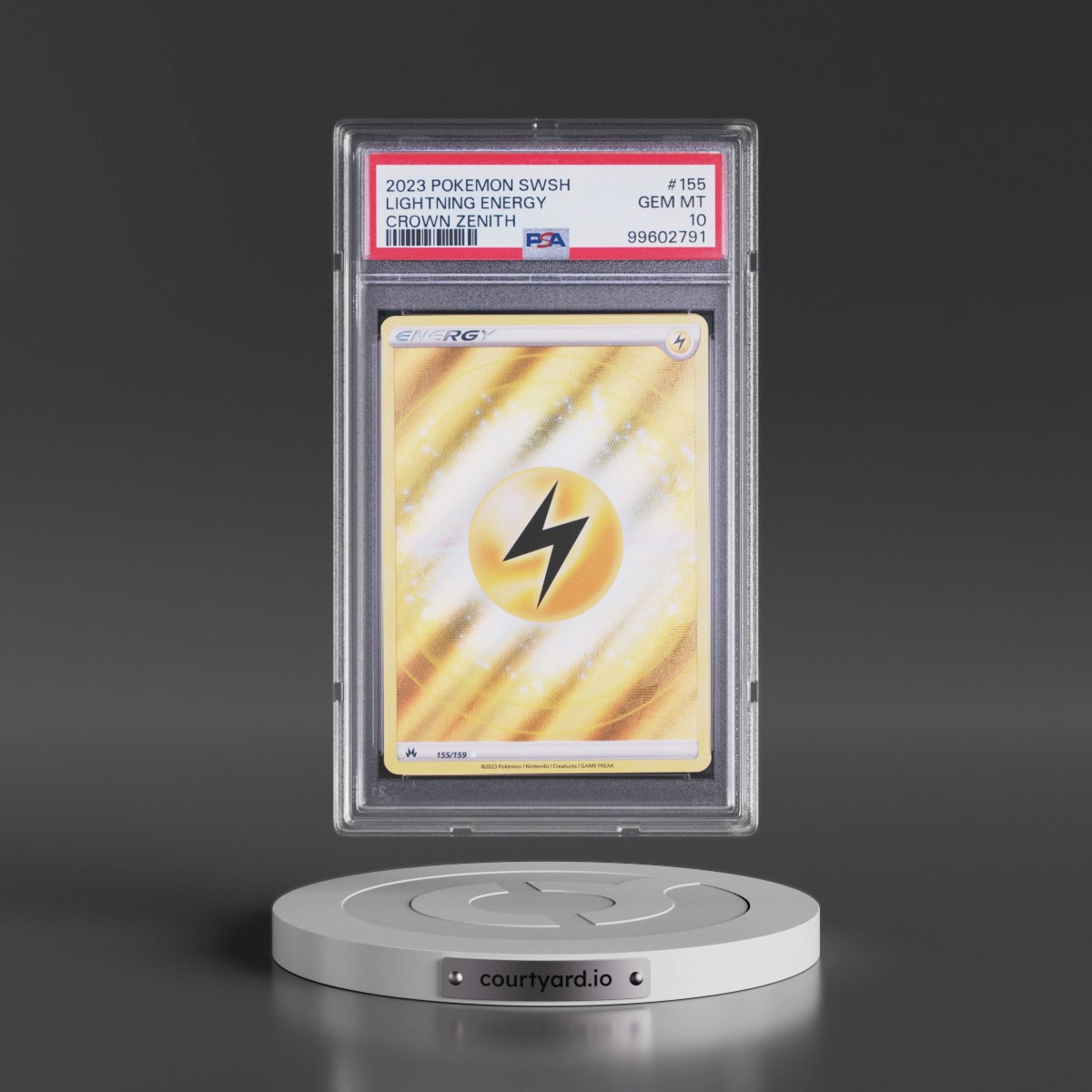 2023 Pokémon Sword and Shield Crown Zenith #155 Lightning Energy (PSA 10 GEM MINT)
