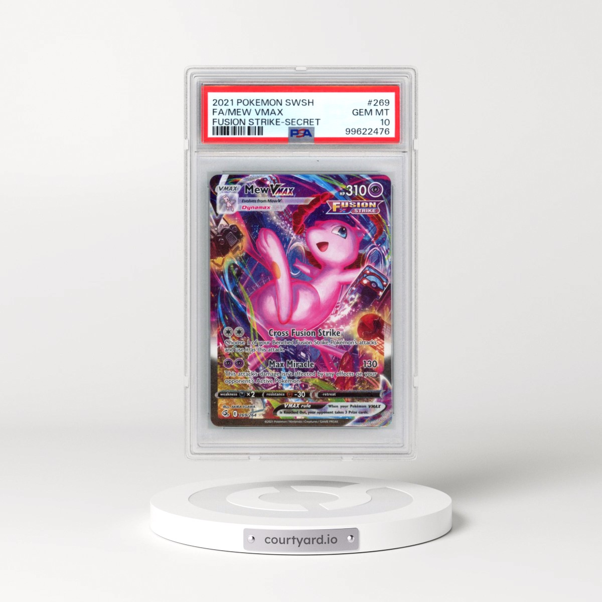 2021 Pokémon Sword & Shield Fusion Strike #269 Mew Vmax - Full Art Secret (PSA 10 GEM MINT)