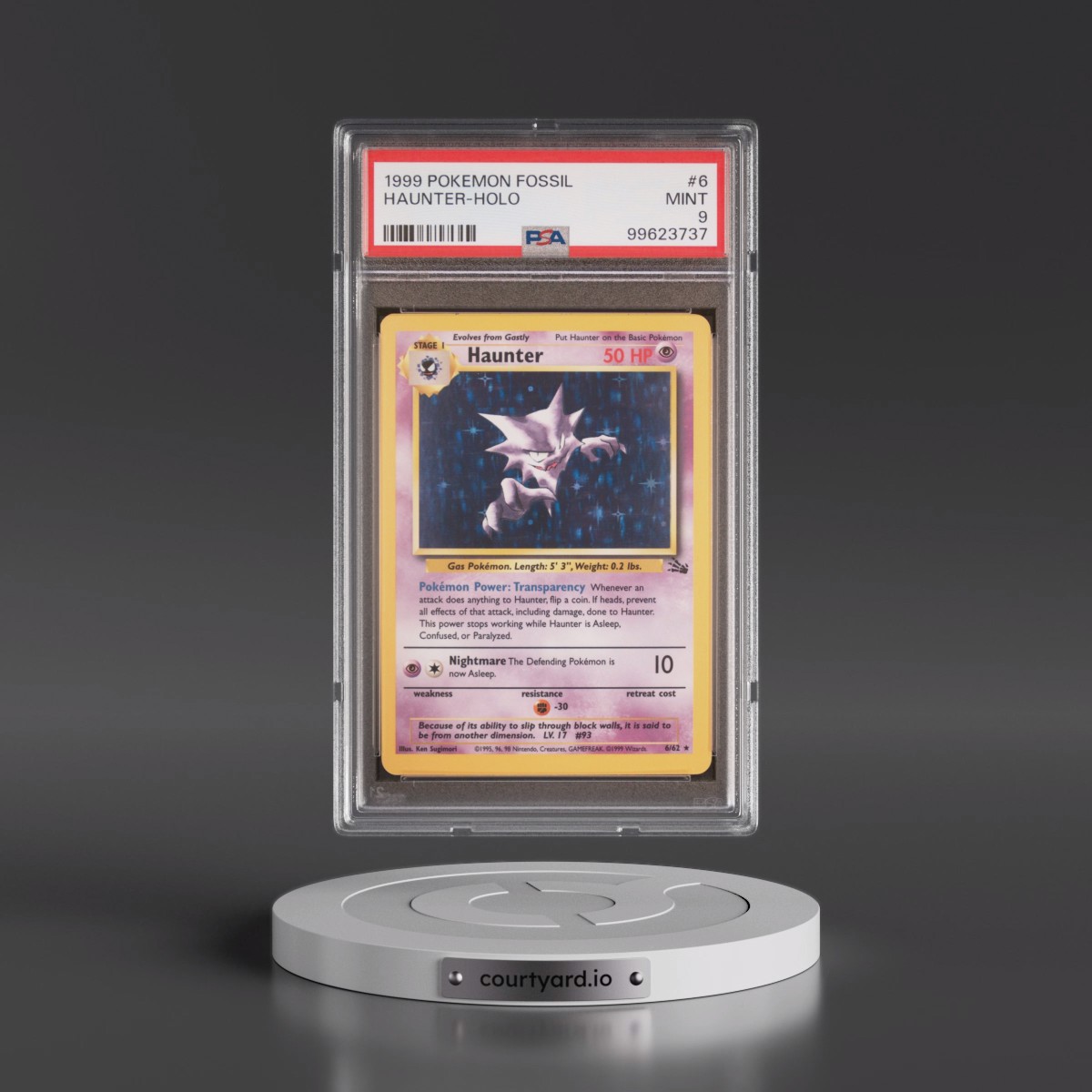 1999 Pokémon Fossil #6 Haunter - Holo (PSA 9 MINT)