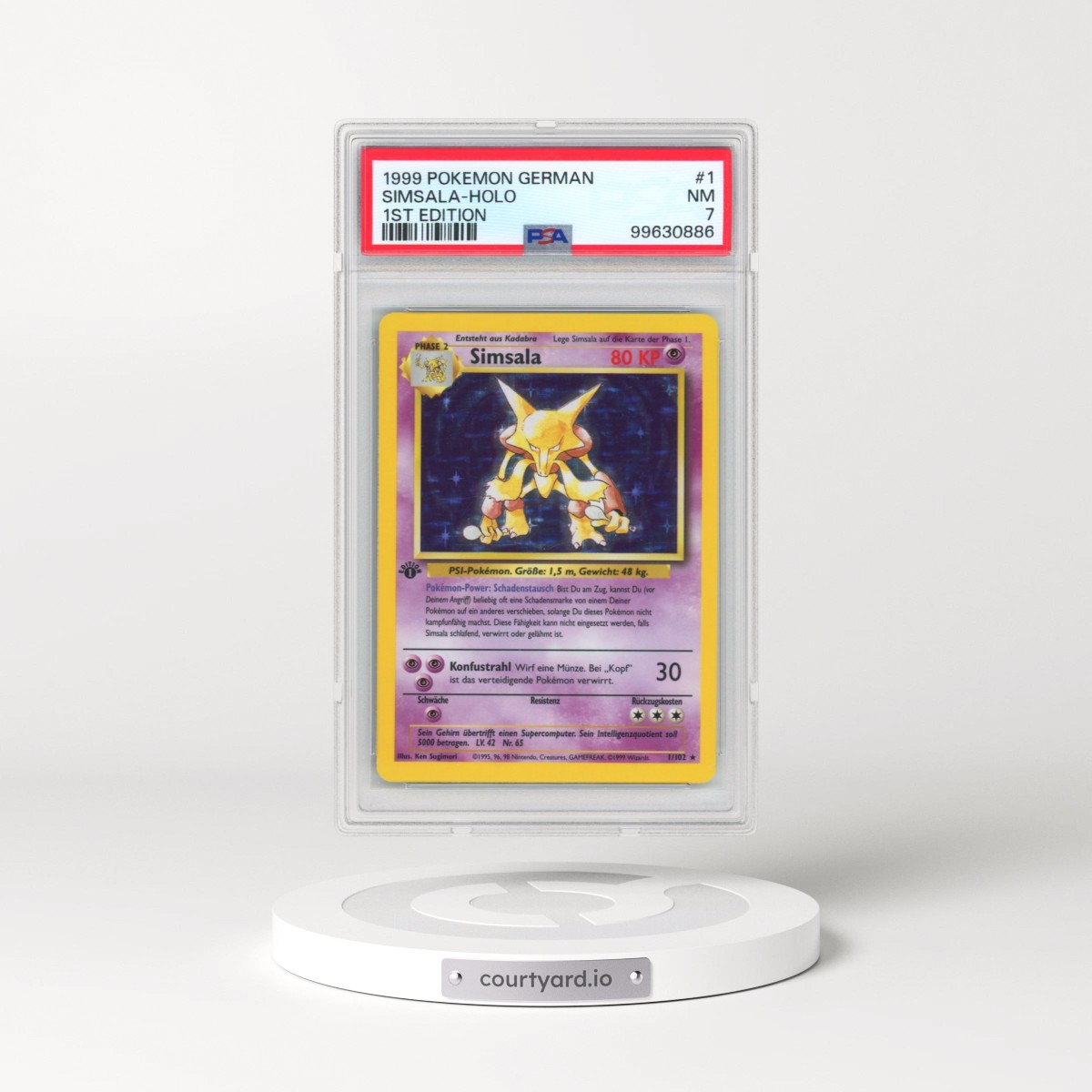 1999 Pokémon #1 Simsala - 1st Edition Holo (PSA 7 NM)