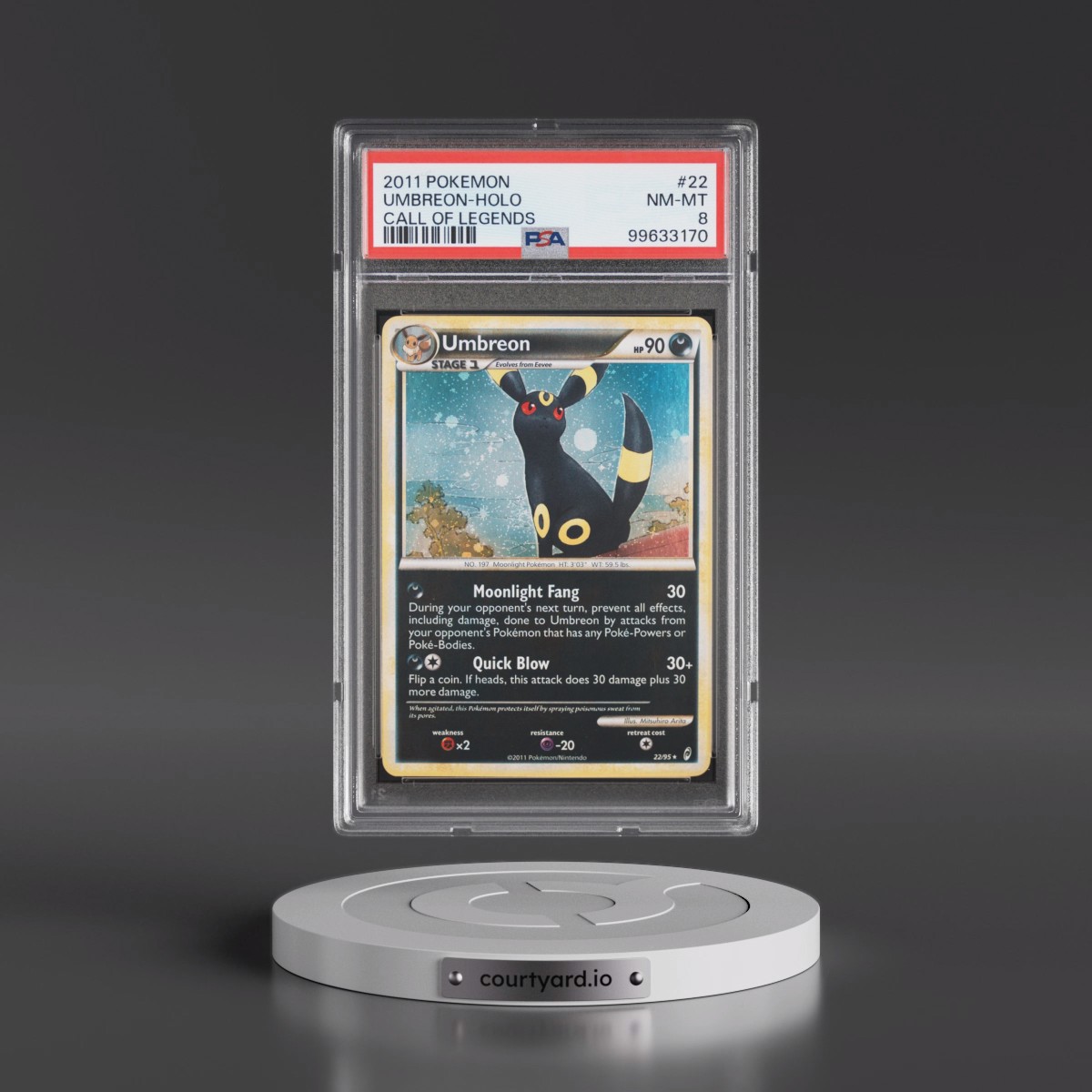 2011 Pokémon Call of Legends #22 Umbreon - Holo (PSA 8 NM-MT)