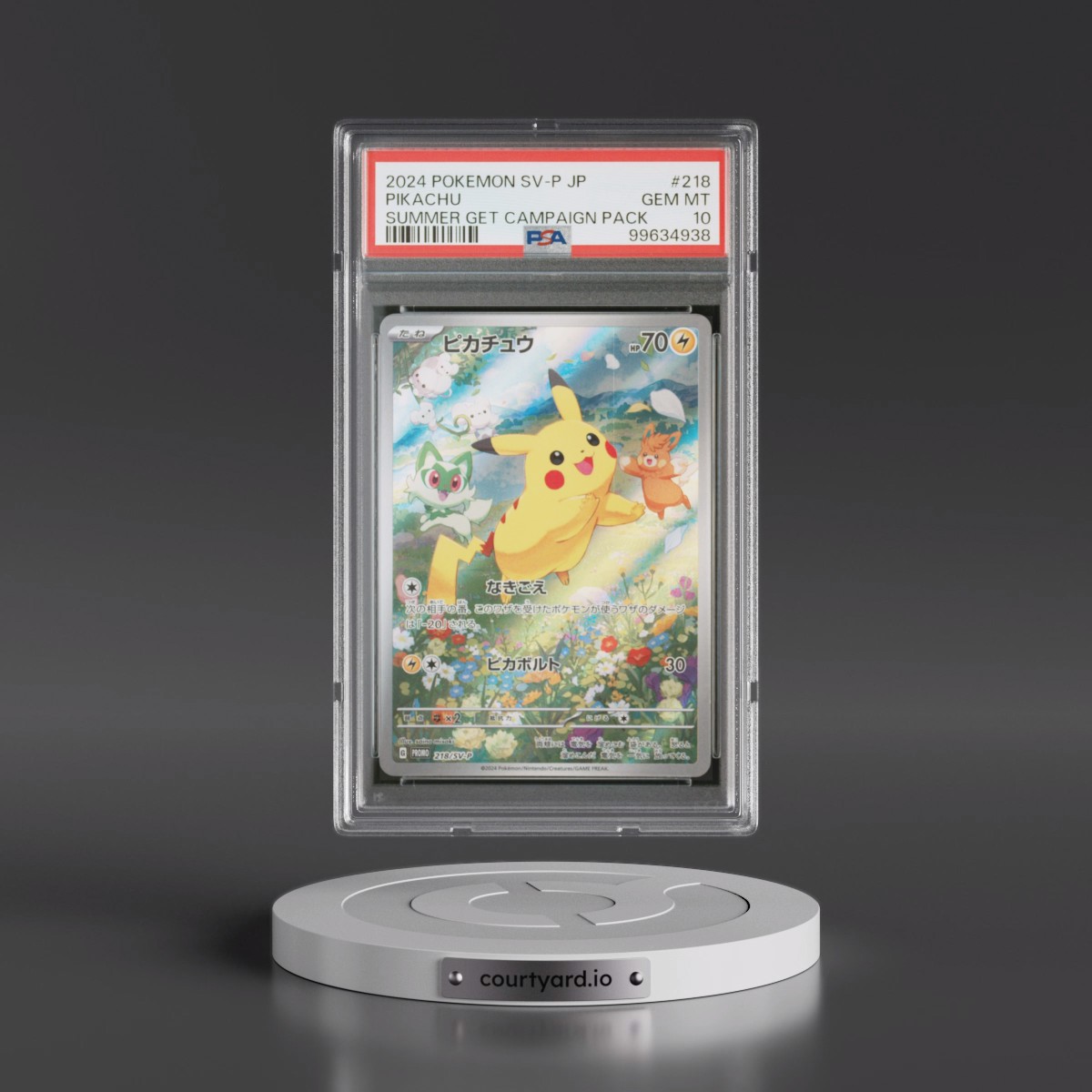 2024 Pokémon SV-P Promo #218 Pikachu - Summer of Pokeca Is Here! Promo Card Get Campaign Pack (PSA 10 GEM MINT)