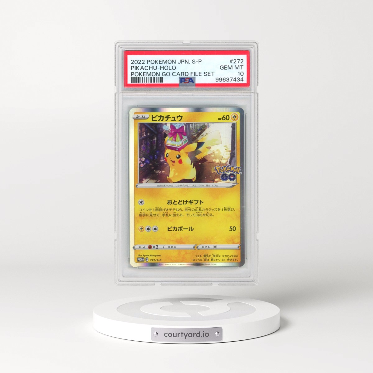 2022 Pokémon S Promo #272 Pikachu - Holo Pokemon Go Card File Set (PSA 10 GEM MINT)