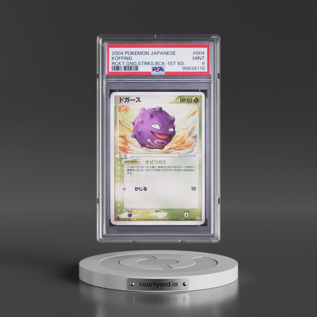 2004 Pokémon Rocket Gang Strikes Back #004 Koffing - 1st Edition (PSA 9 MINT)