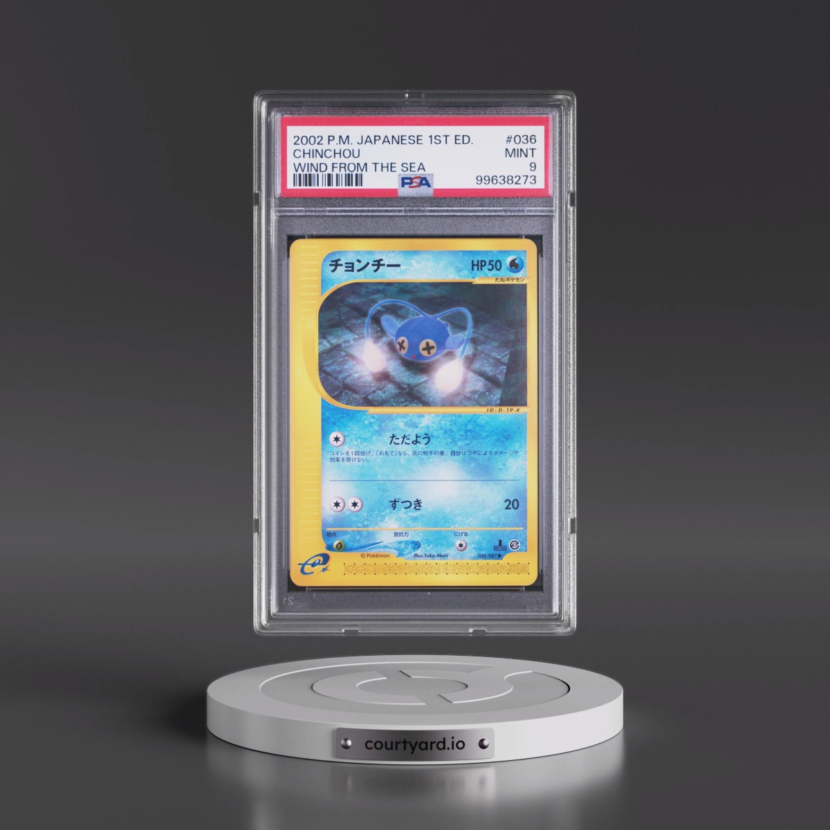 2002 Pokémon Wind From the Sea #036 Chinchou - 1st Edition (PSA 9 MINT)