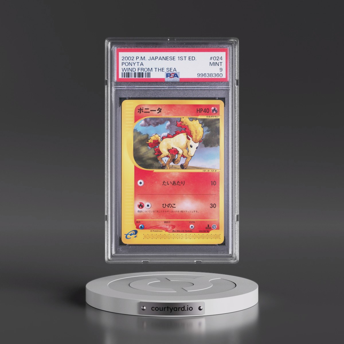 2002 Pokémon Wind From the Sea #024 Ponyta - 1st Edition (PSA 9 MINT)
