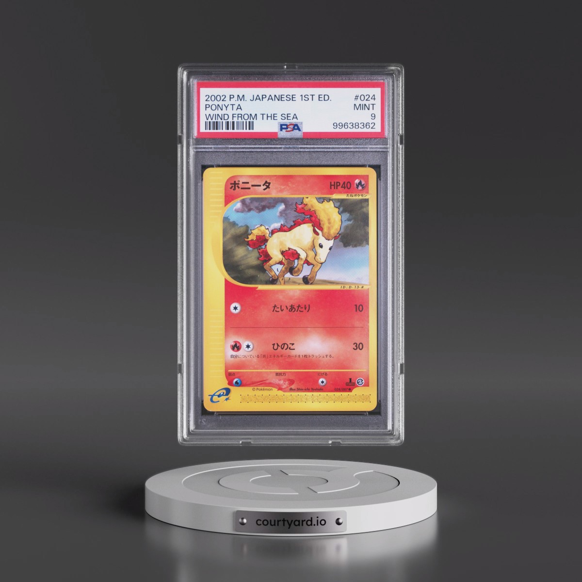 2002 Pokémon Wind From the Sea #024 Ponyta - 1st Edition (PSA 9 MINT)