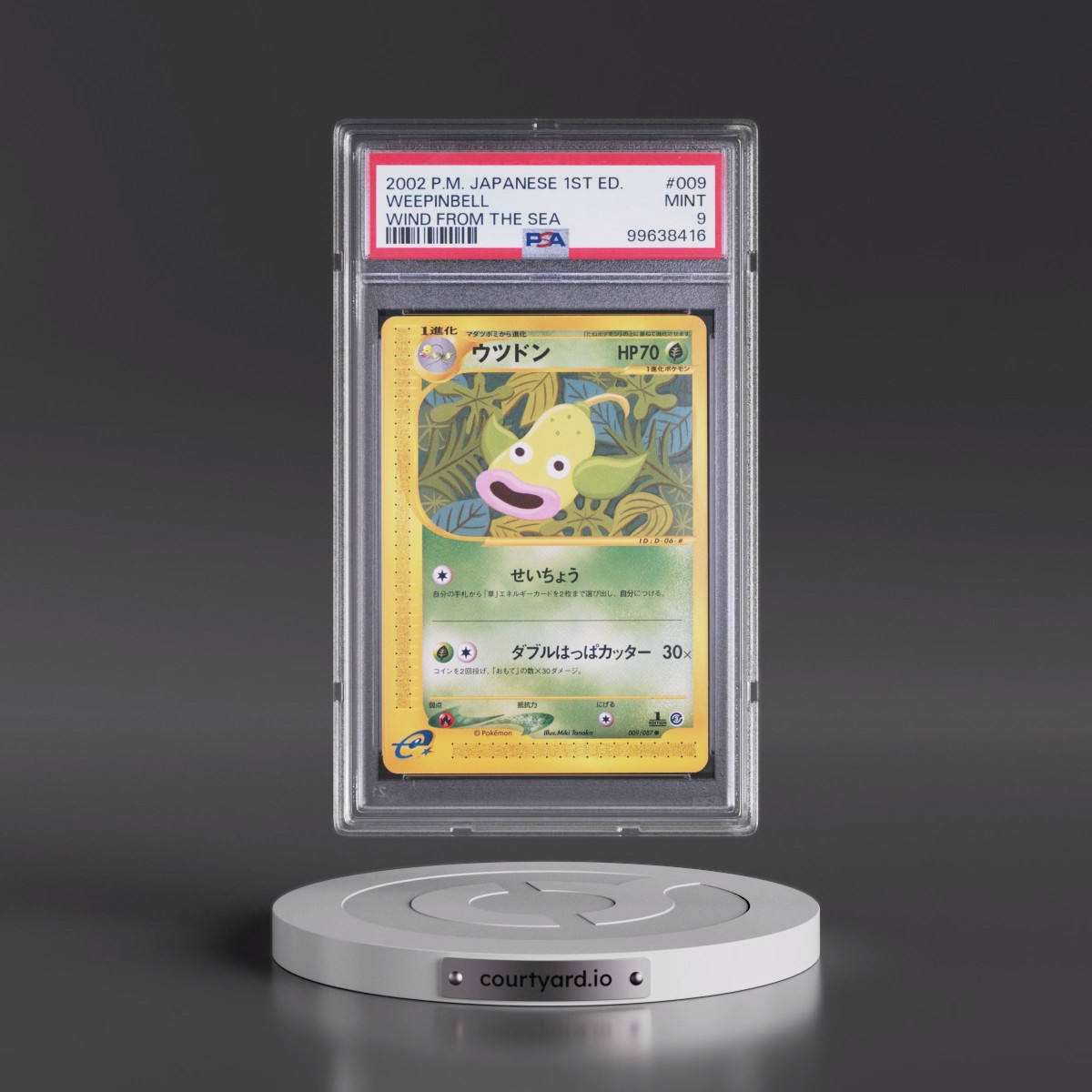 2002 Pokémon Wind From the Sea #009 Weepinbell - 1st Edition (PSA 9 MINT)