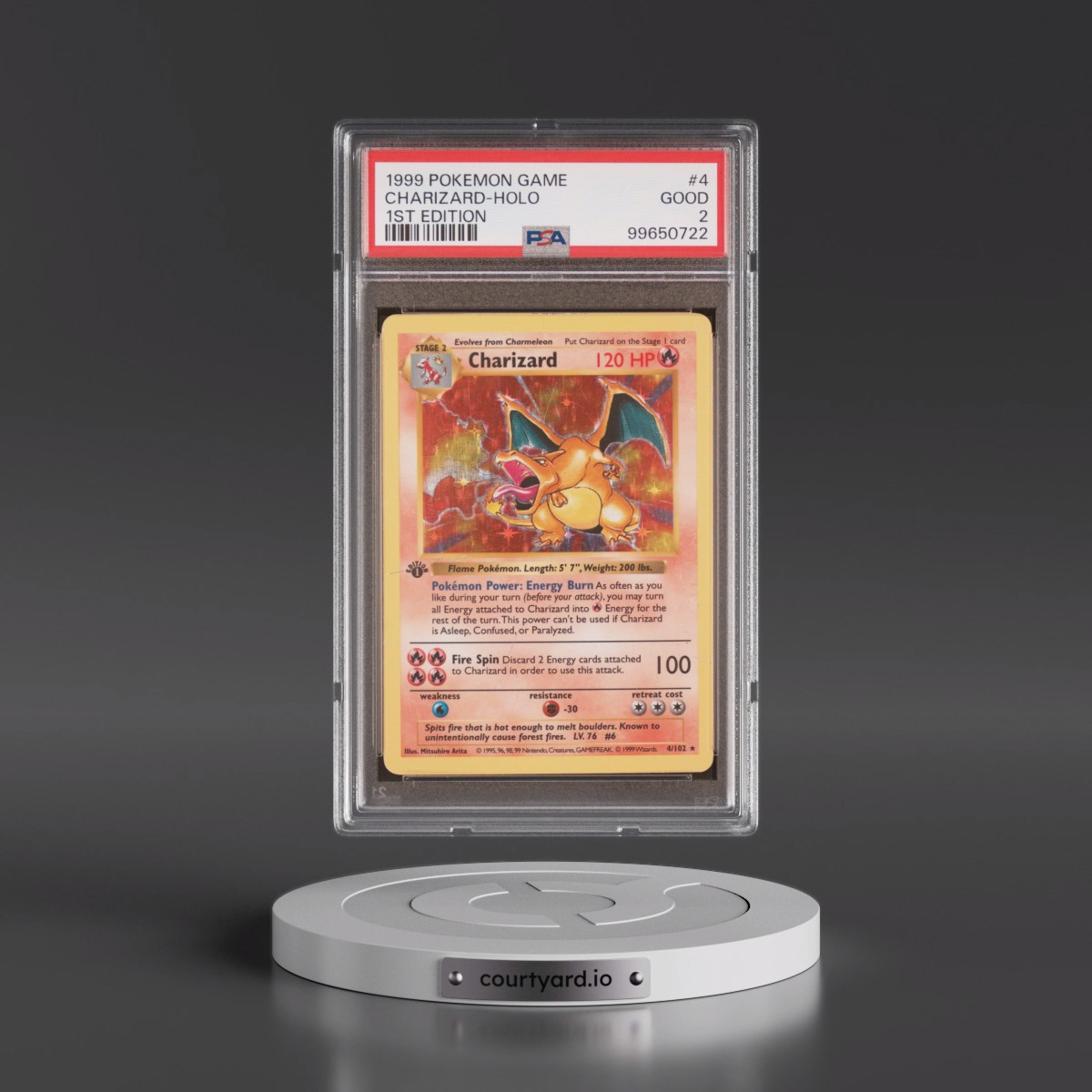 1999 Pokémon Game #4 Charizard - 1st Edition Holo (PSA 2 GOOD)