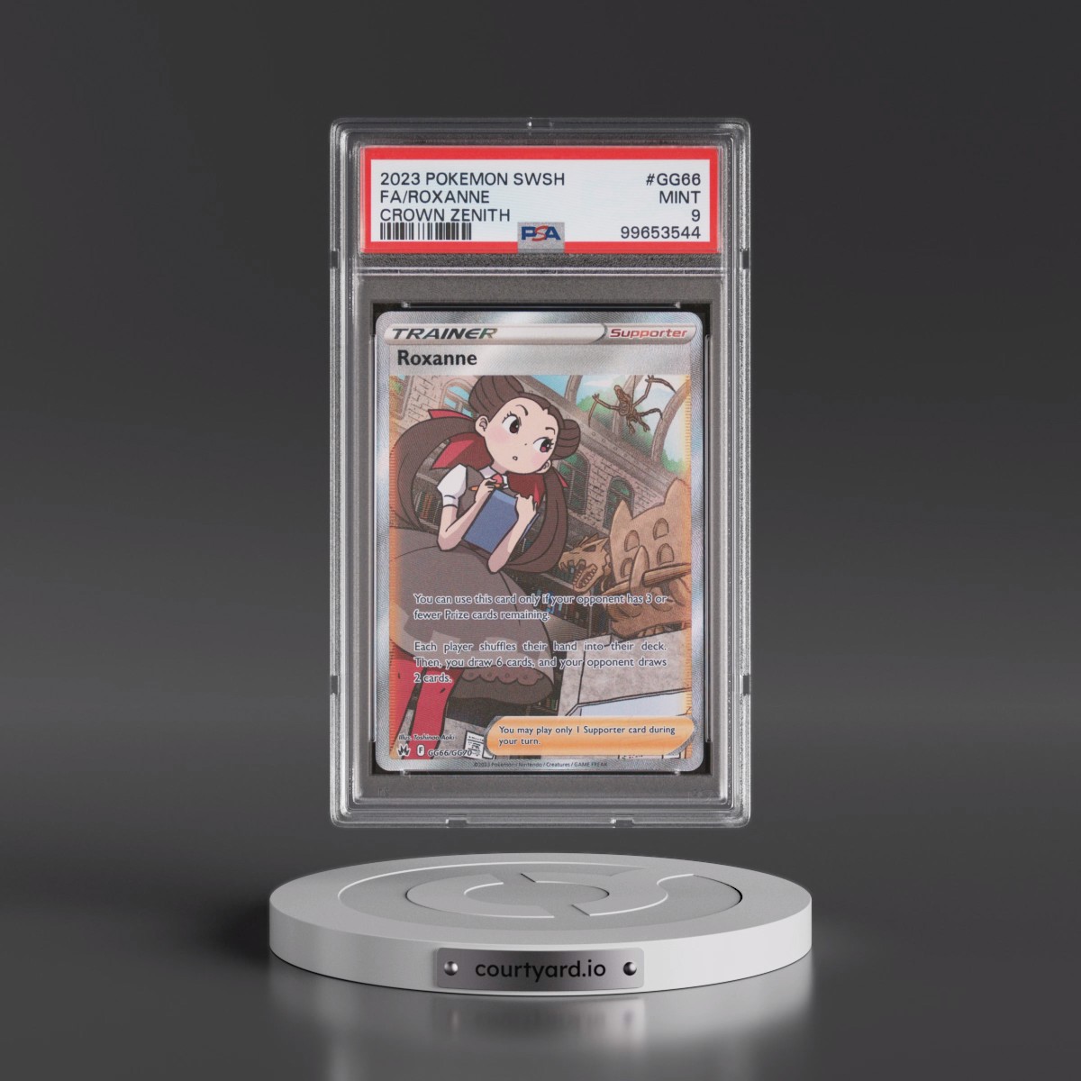 2023 Pokémon Sword and Shield Crown Zenith #GG66 Roxanne - Full Art (PSA 9 MINT)