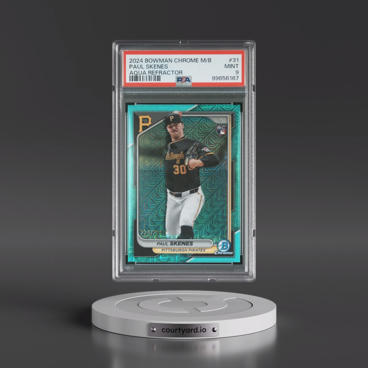 2024 Bowman Chrome Mega Box Paul Skenes - Aqua Refractor #31 PSA 9